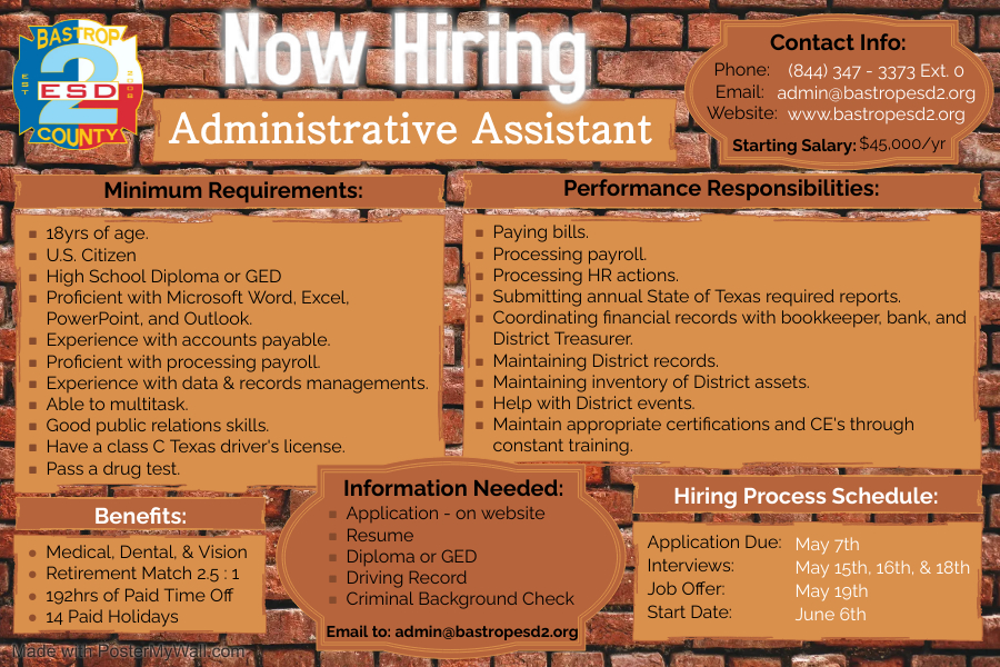 Job Posting - Admin Asst. 2023-04