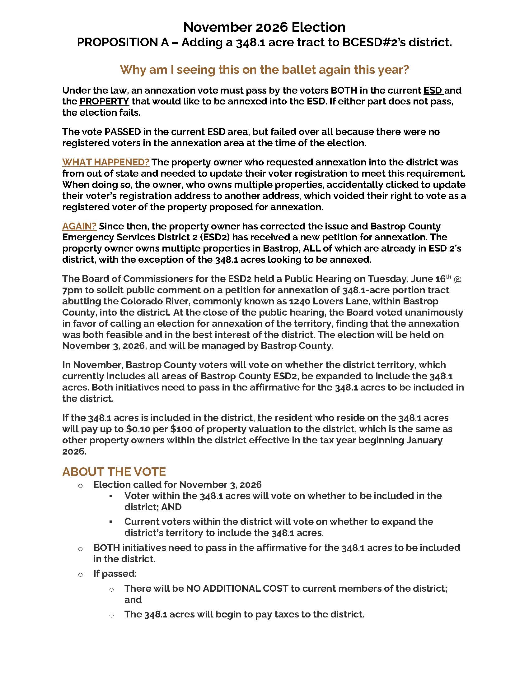 Election Information - Annexation of 348.1 Acre Tract 2026-09-22